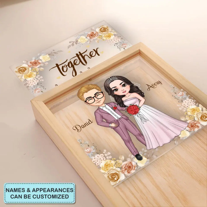 Together Is A Beautiful Place To Be - Personalized Custom Photo Frame Box - Valentine's Day, Anniversary Gift For Couple, Couples, Wife, Husband