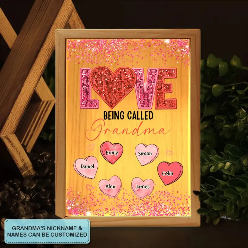 Love Being Called Grandma - Personalized Custom Photo Frame Box - Gift For Family Members, Mom, Grandma
