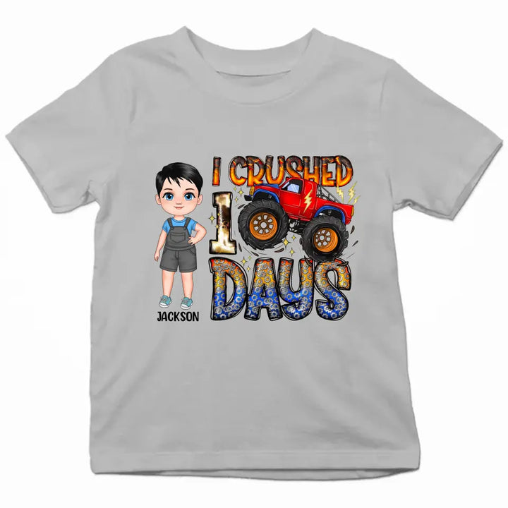 I Crushed 100 Days - Personalized Custom Youth T-shirt - Gift For Kids, Family Members