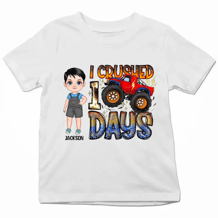 I Crushed 100 Days - Personalized Custom Youth T-shirt - Gift For Kids, Family Members