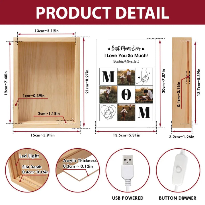 Best Parent Ever - Personalized Custom Photo Frame Box - Mother's Day, Father's Day Gift For Mom, Dad, Family, Family Members