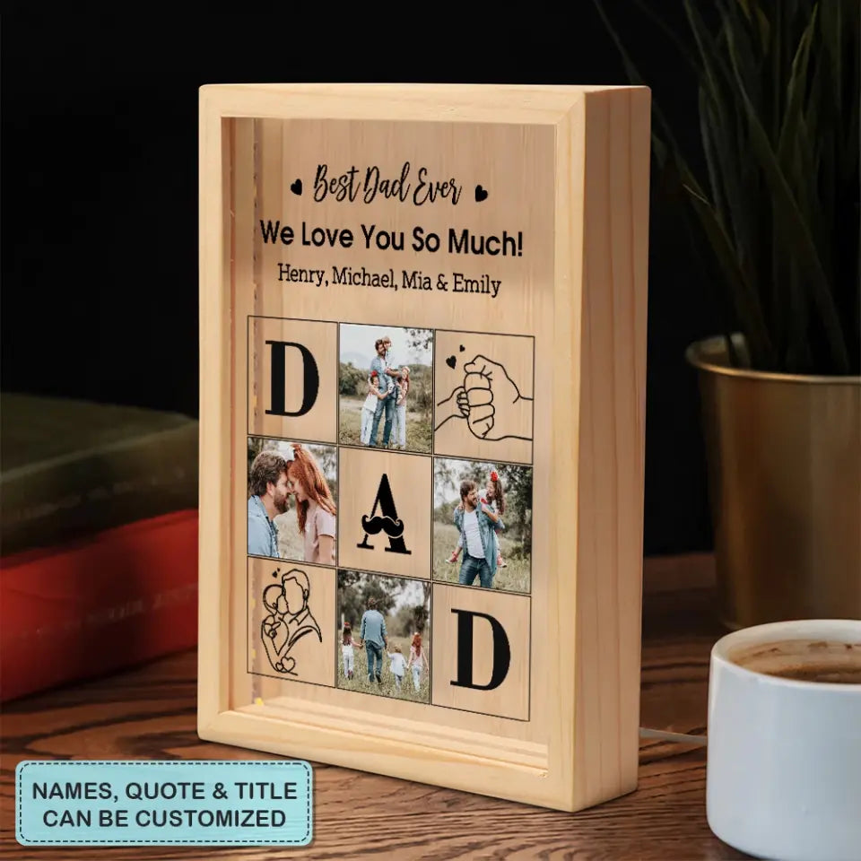 Best Parent Ever - Personalized Custom Photo Frame Box - Mother's Day, Father's Day Gift For Mom, Dad, Family, Family Members