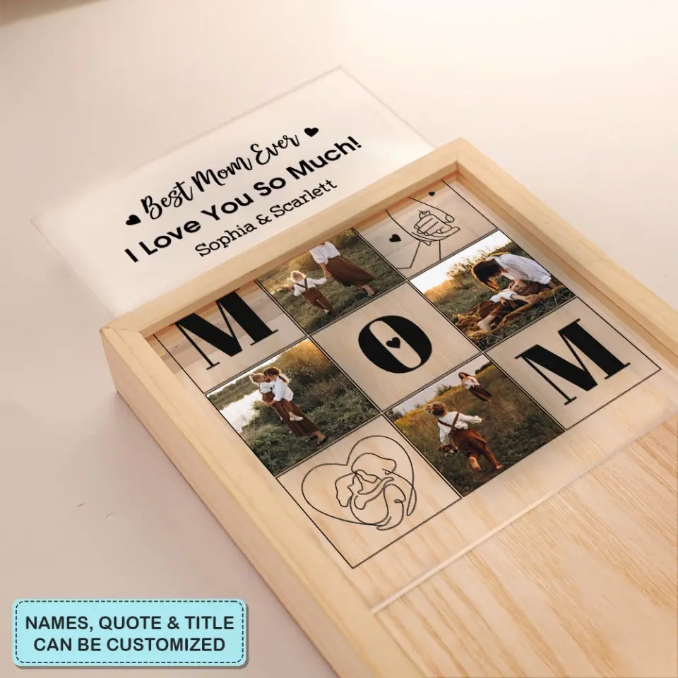 Best Parent Ever - Personalized Custom Photo Frame Box - Mother's Day, Father's Day Gift For Mom, Dad, Family, Family Members