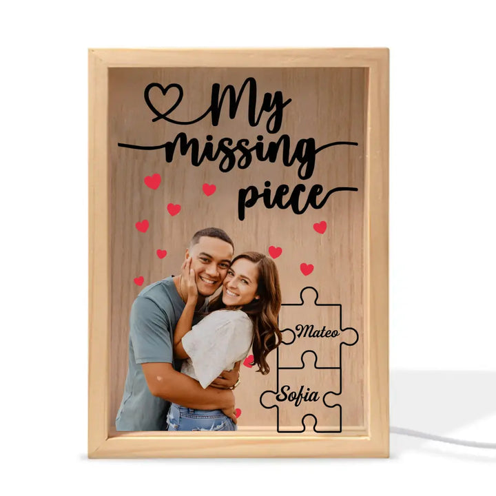 You Are My Missing Piece - Personalized Custom Photo Frame Box - Valentine's Day, Anniversary Gift For Couple, Couples, Girlfriend, Boyfriend, Wife, Husband