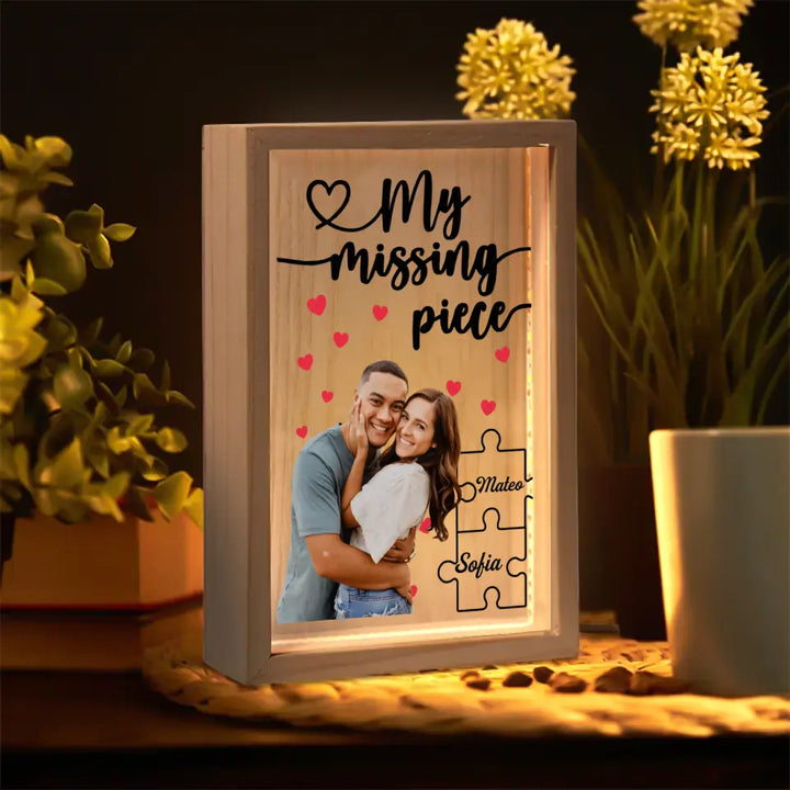 You Are My Missing Piece - Personalized Custom Photo Frame Box - Valentine's Day, Anniversary Gift For Couple, Couples, Girlfriend, Boyfriend, Wife, Husband