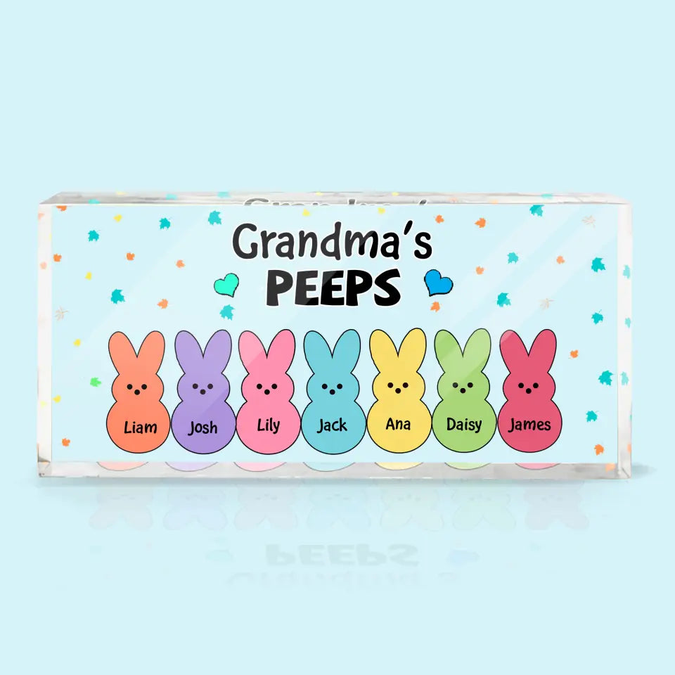Grandma's Peeps - Personalized Custom Desk Plate - Gift For Grandma, Mom, Family Members