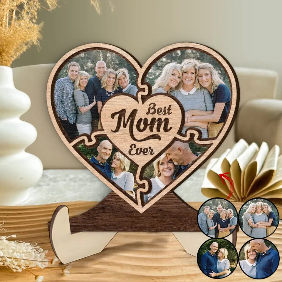Best Mom Ever - Personalized Custom 2-Layer Wooden Plaque - Mother's Day Gift For Family Members, Grandma, Mom