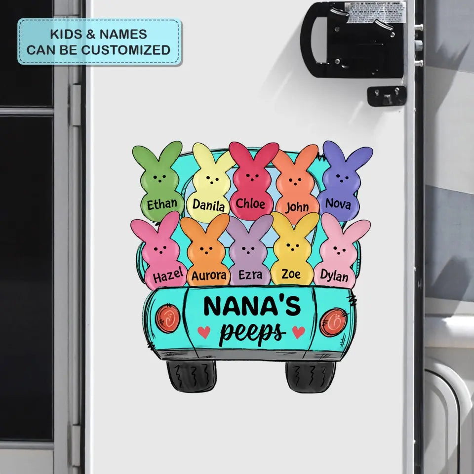 Grandma's Peeps Bunny - Personalized Custom Decal - Gift For Grandma, Mom, Family Members