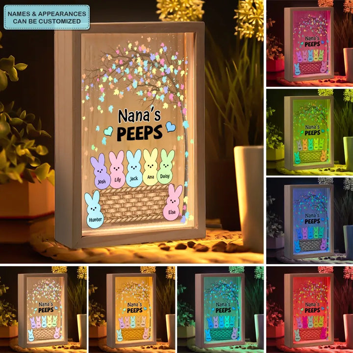 Grandma's Peeps - Personalized Custom Photo Frame Box - Gift For Grandma, Mom, Family Members