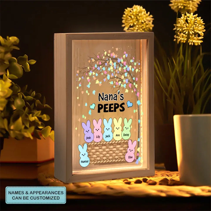 Grandma's Peeps - Personalized Custom Photo Frame Box - Gift For Grandma, Mom, Family Members