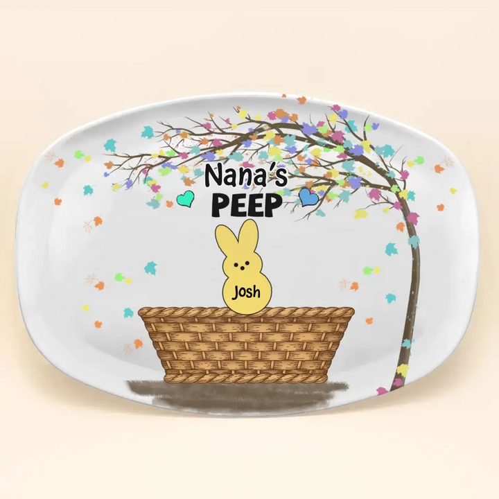 Nana's Peeps - Personalized Custom Platter - Easter Gift For Grandma, Mom, Family Members