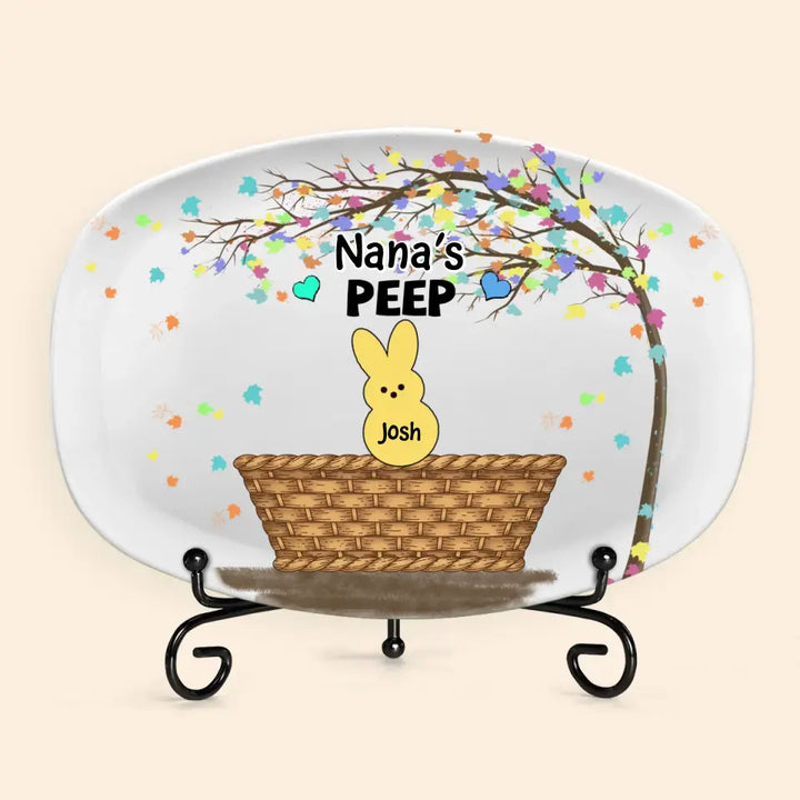 Nana's Peeps - Personalized Custom Platter - Easter Gift For Grandma, Mom, Family Members
