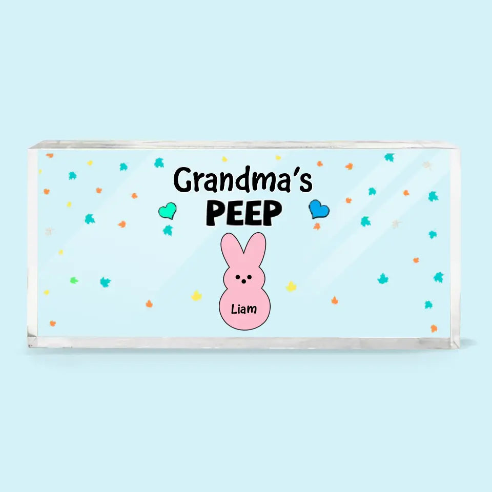 Grandma's Peeps - Personalized Custom Desk Plate - Gift For Grandma, Mom, Family Members