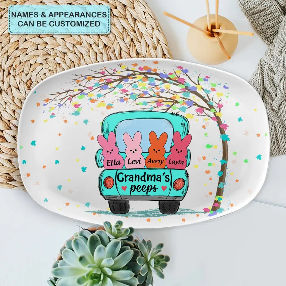 Grandma's Peeps - Personalized Custom Platter - Gift For Grandma, Mom, Family Members