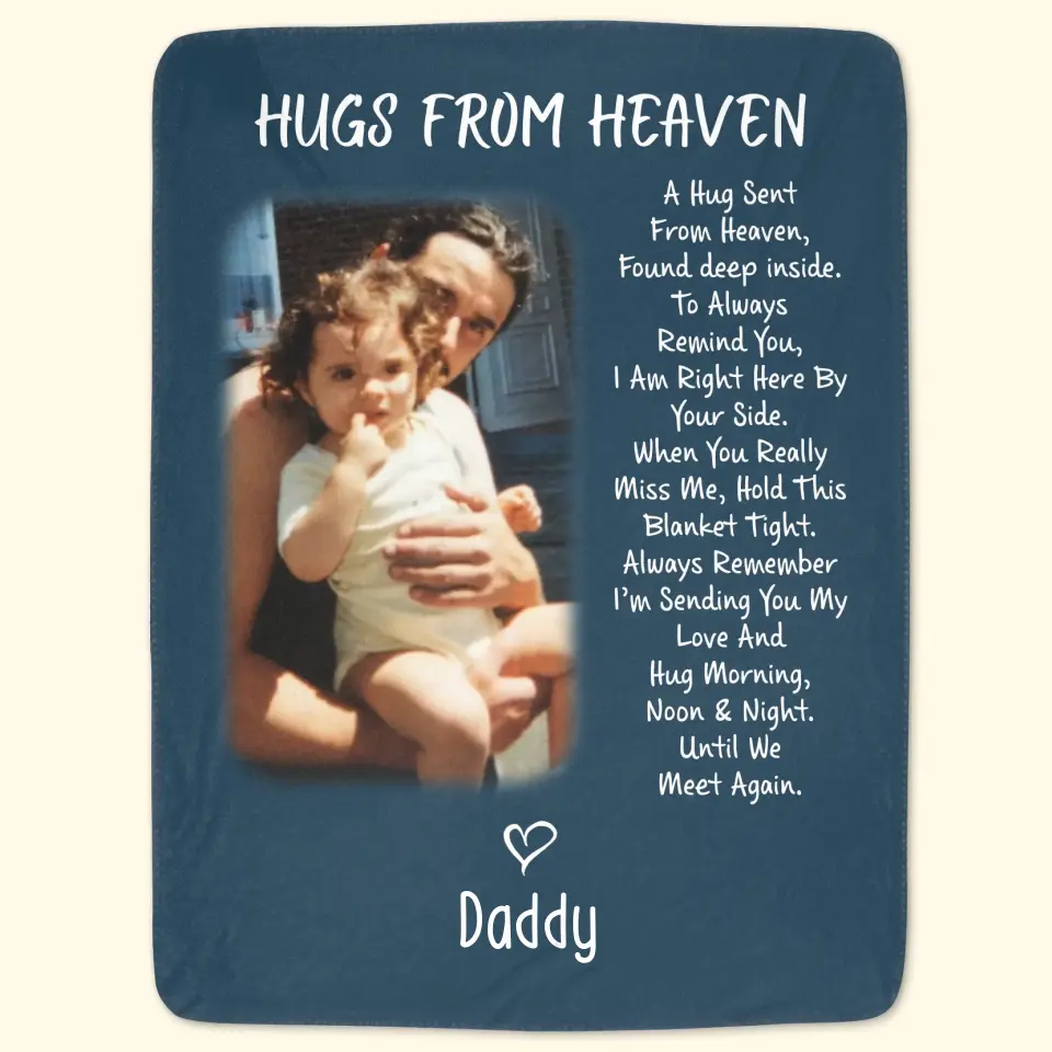 Hugs From Heaven - Personalized Custom Blanket - Memorial Gift For Family Members