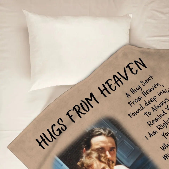 Hugs From Heaven - Personalized Custom Blanket - Memorial Gift For Family Members