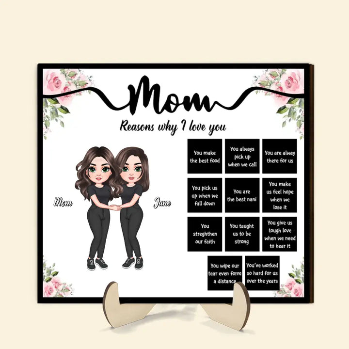 Mom, Reason Why We Love You - Personalized Custom 2-Layer Wooden Plaque - Mother's Day Gift For Family Members, Mom