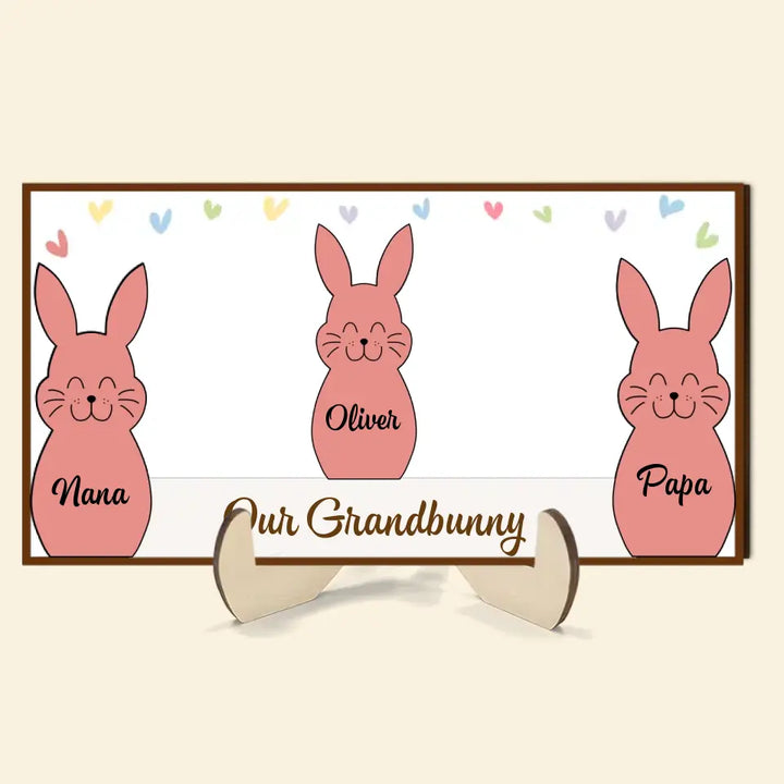 Our Grandbunnies - Personalized Custom 2-Layer Wooden Plaque - Easter Gift For Family Members, Grandma, Mom