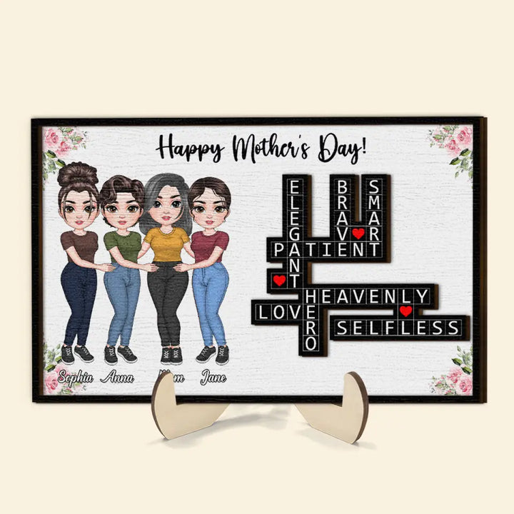 Happy Mothers Day - Personalized Custom 2-Layer Wooden Plaque - Mother's Day Gift For Family Members, Mom