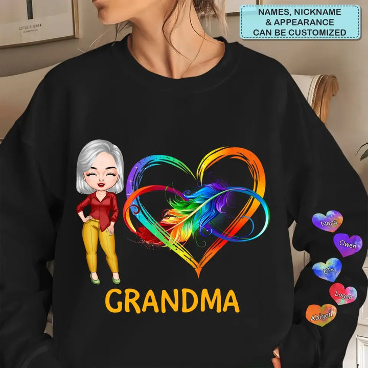 Infinity Love Rainbow - Personalized Custom Sweatshirt - Mother's Day, Easter Day Gift For Grandma, Mom