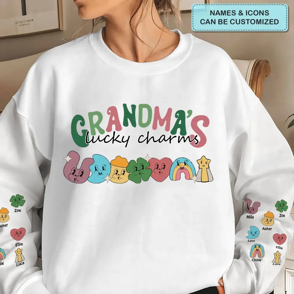 Grandma Of Lucky Charms - Personalized Custom Sweatshirt - Mother's Day Gift For Grandma, Mom