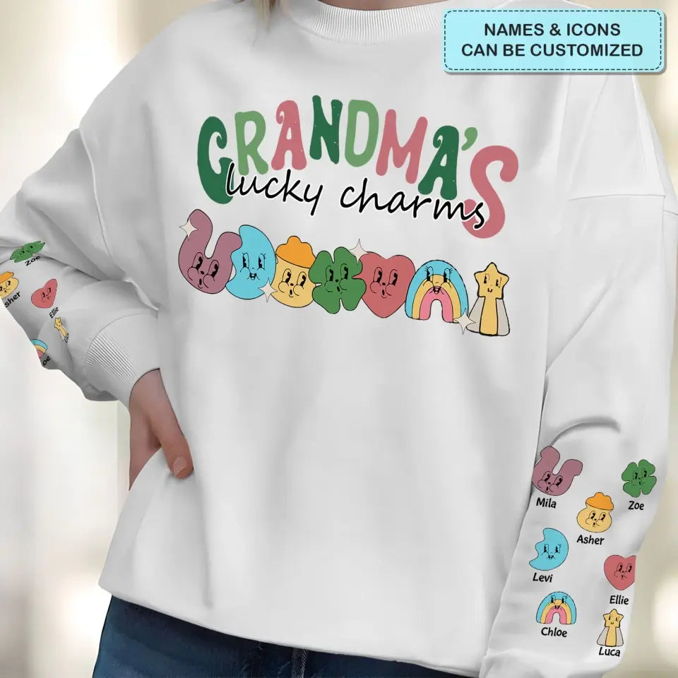 Grandma Of Lucky Charms - Personalized Custom Sweatshirt - Mother's Day Gift For Grandma, Mom