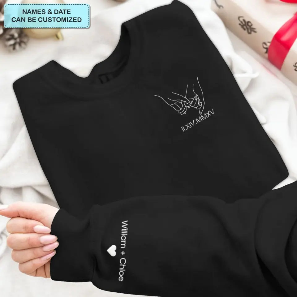 Together Since - Personalized Custom Embroidered Sweatshirt - Gift For Couple, Wife, Husband, Boyfriend, Girlfriend