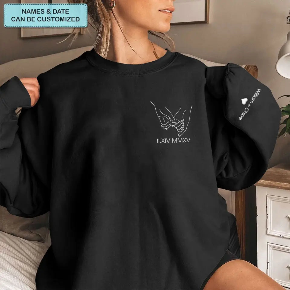 Together Since - Personalized Custom Embroidered Sweatshirt - Gift For Couple, Wife, Husband, Boyfriend, Girlfriend
