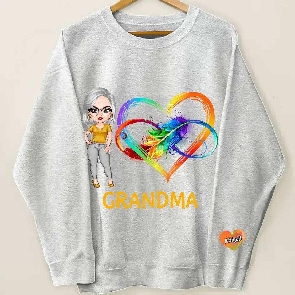 Infinity Love Rainbow - Personalized Custom Sweatshirt - Mother's Day, Easter Day Gift For Grandma, Mom