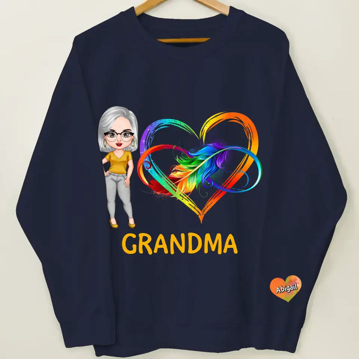 Infinity Love Rainbow - Personalized Custom Sweatshirt - Mother's Day, Easter Day Gift For Grandma, Mom