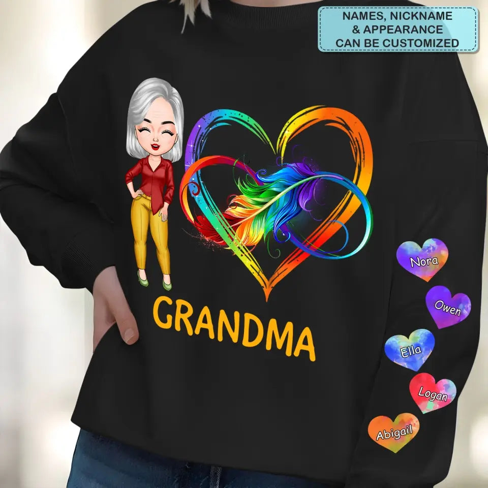 Infinity Love Rainbow - Personalized Custom Sweatshirt - Mother's Day, Easter Day Gift For Grandma, Mom