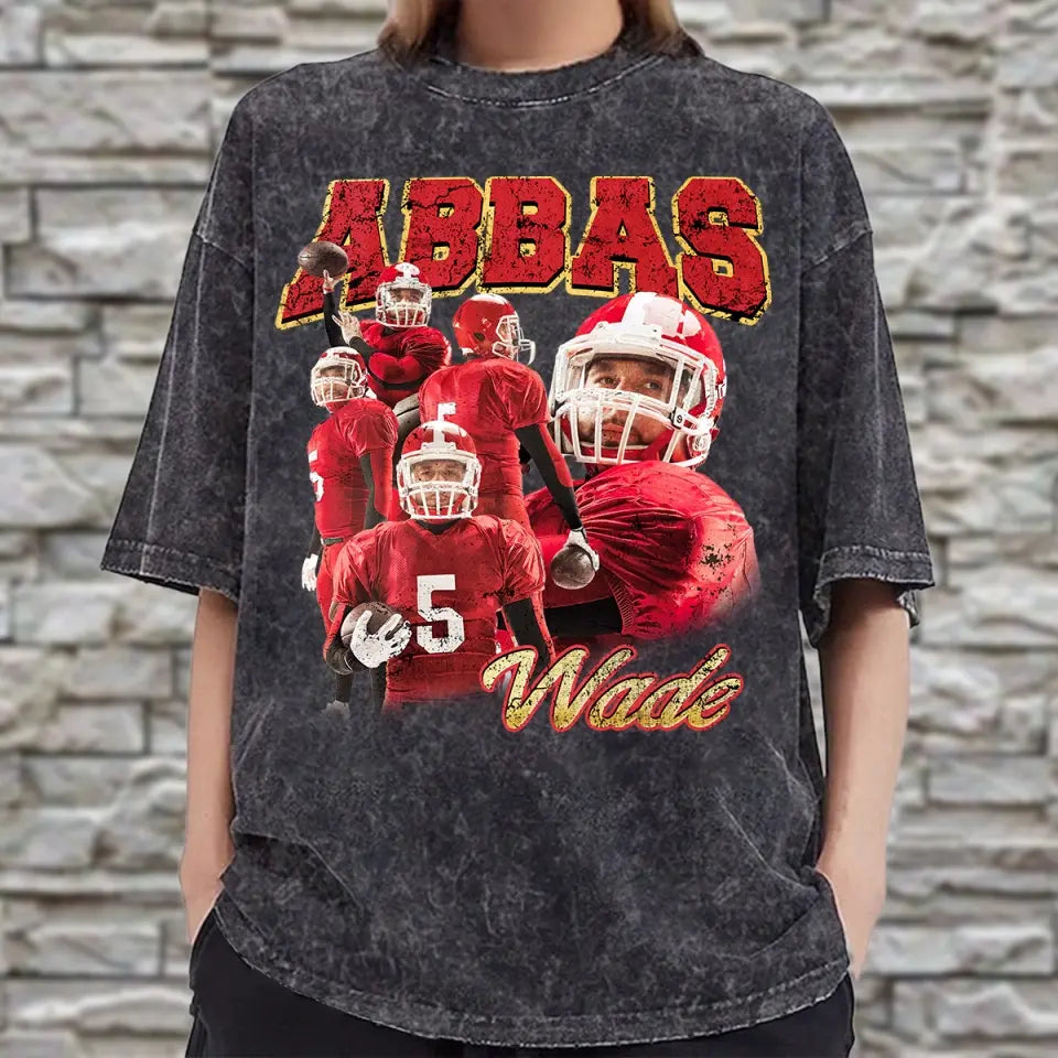 Custom Vintage 90s Football - Personalized Custom T-shirt - Gift For Football Lover, Boyfriend AGCHA0011