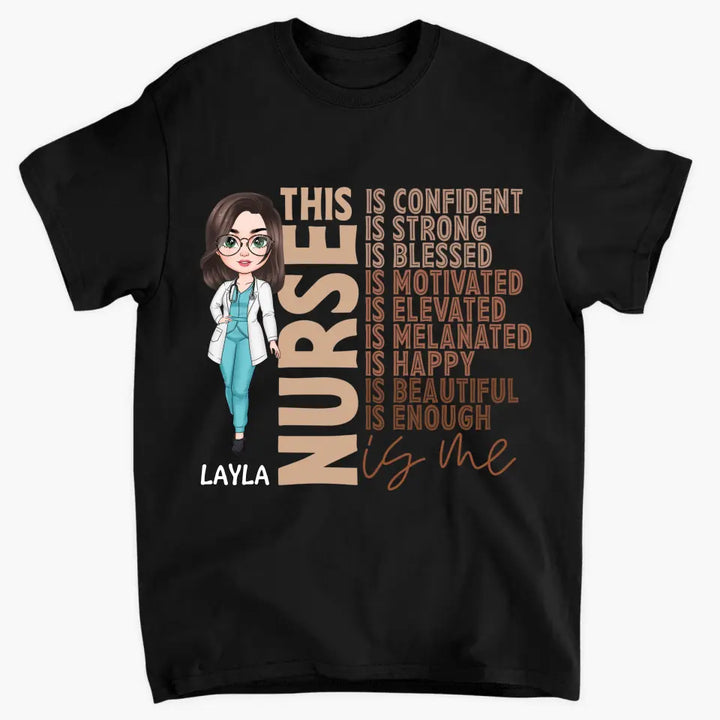 This Nurse Is Confident Strong Blessed - Personalized Custom T-shirt - Nurse's Day, Appreciation Gift For Nurse
