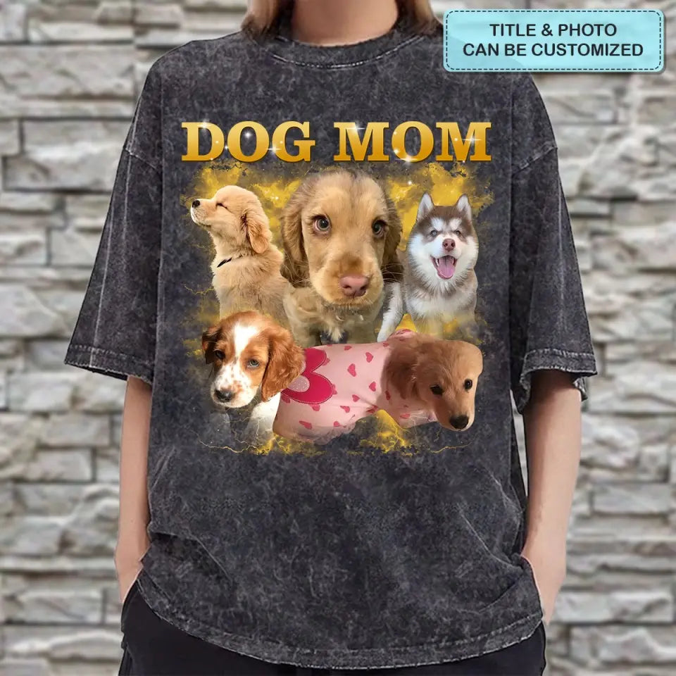 Dog Mom Dog Dad - Personalized Custom Bootleg T-Shirt - Gift For Pet Lover, Pet Mom, Pet Dad, Pet Owner