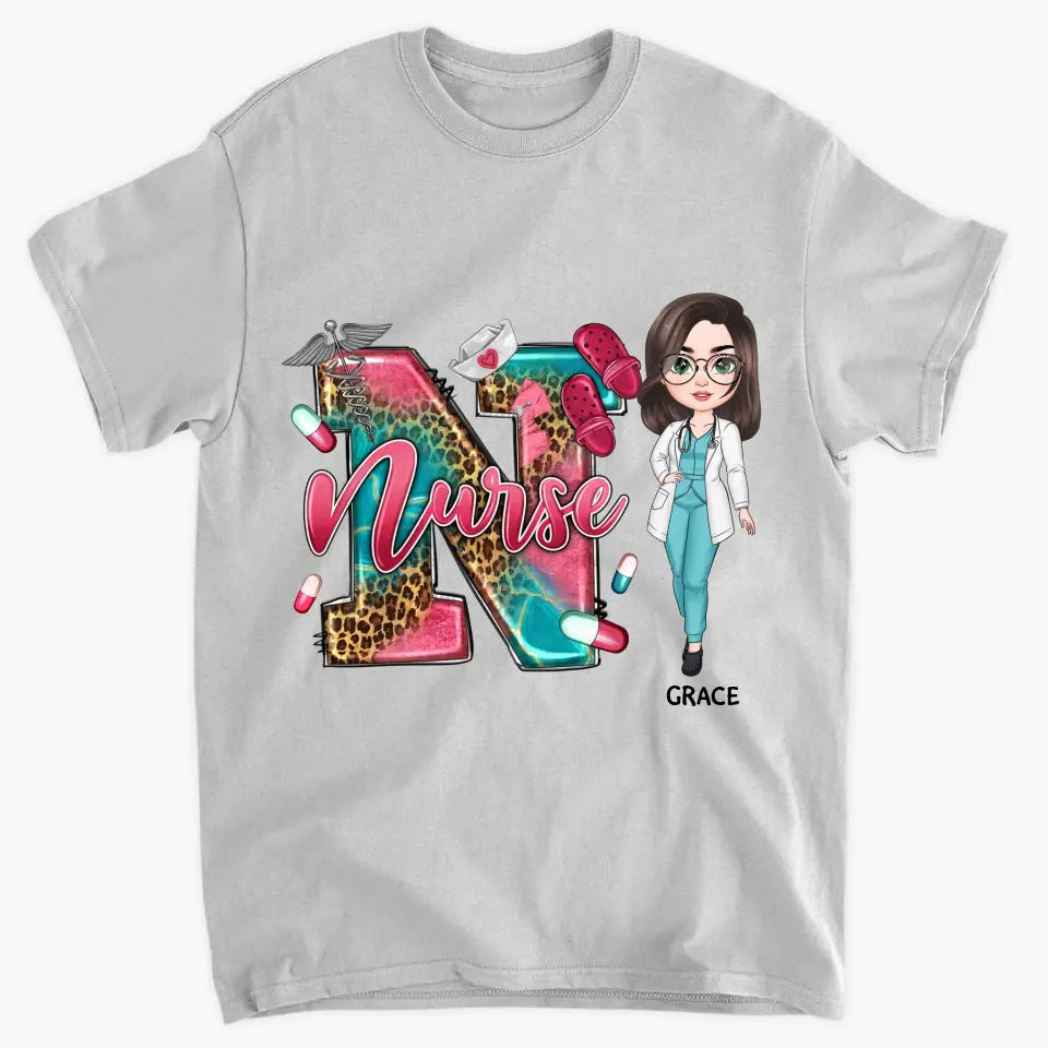 Leopard Nurse - Personalized Custom T-shirt - Nurse's Day, Appreciation Gift For Nurse