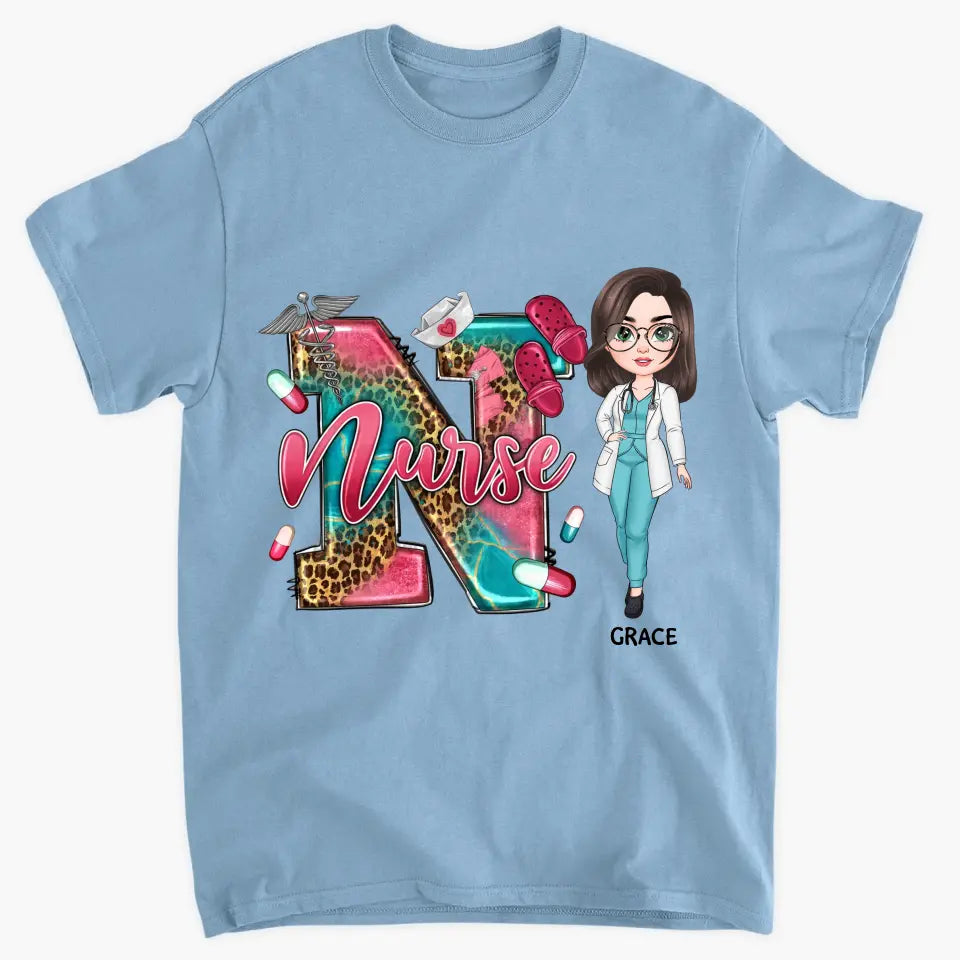 Leopard Nurse - Personalized Custom T-shirt - Nurse's Day, Appreciation Gift For Nurse