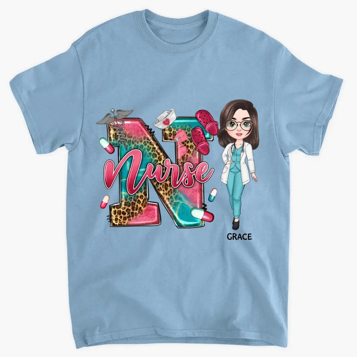 Leopard Nurse - Personalized Custom T-shirt - Nurse's Day, Appreciation Gift For Nurse