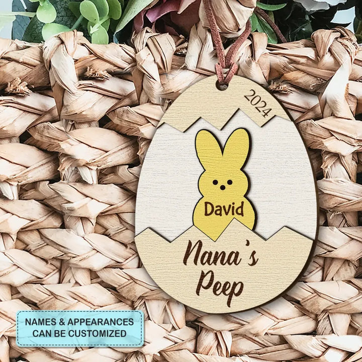 Grandma's Peep - Personalized Custom Basket Tag - Easter Gift For Family Members, Grandma, Mom