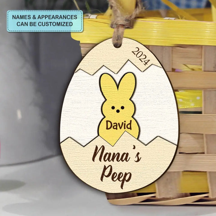 Grandma's Peep - Personalized Custom Basket Tag - Easter Gift For Family Members, Grandma, Mom