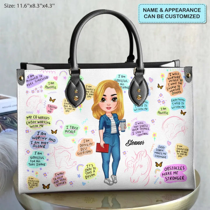 Psychological Therapist - Personalized Custom Leather Bag - Appreciation Gift For Psychologist, Psychological Therapist