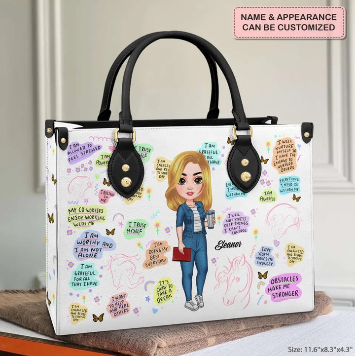 Psychological Therapist - Personalized Custom Leather Bag - Appreciation Gift For Psychologist, Psychological Therapist
