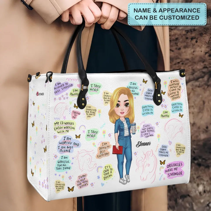 Psychological Therapist - Personalized Custom Leather Bag - Appreciation Gift For Psychologist, Psychological Therapist