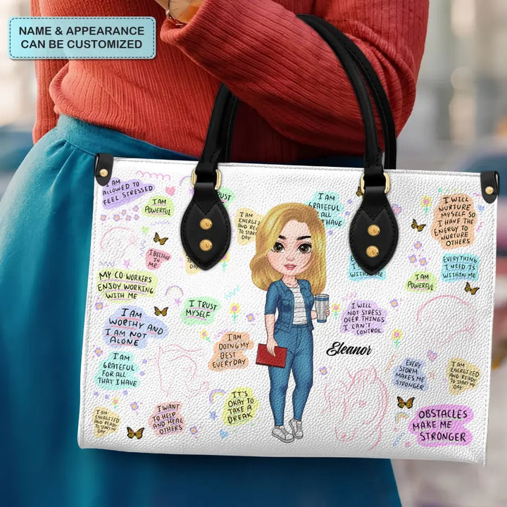 Psychological Therapist - Personalized Custom Leather Bag - Appreciation Gift For Psychologist, Psychological Therapist