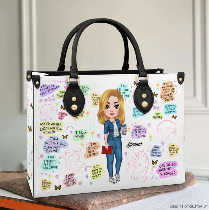 Psychological Therapist - Personalized Custom Leather Bag - Appreciation Gift For Psychologist, Psychological Therapist