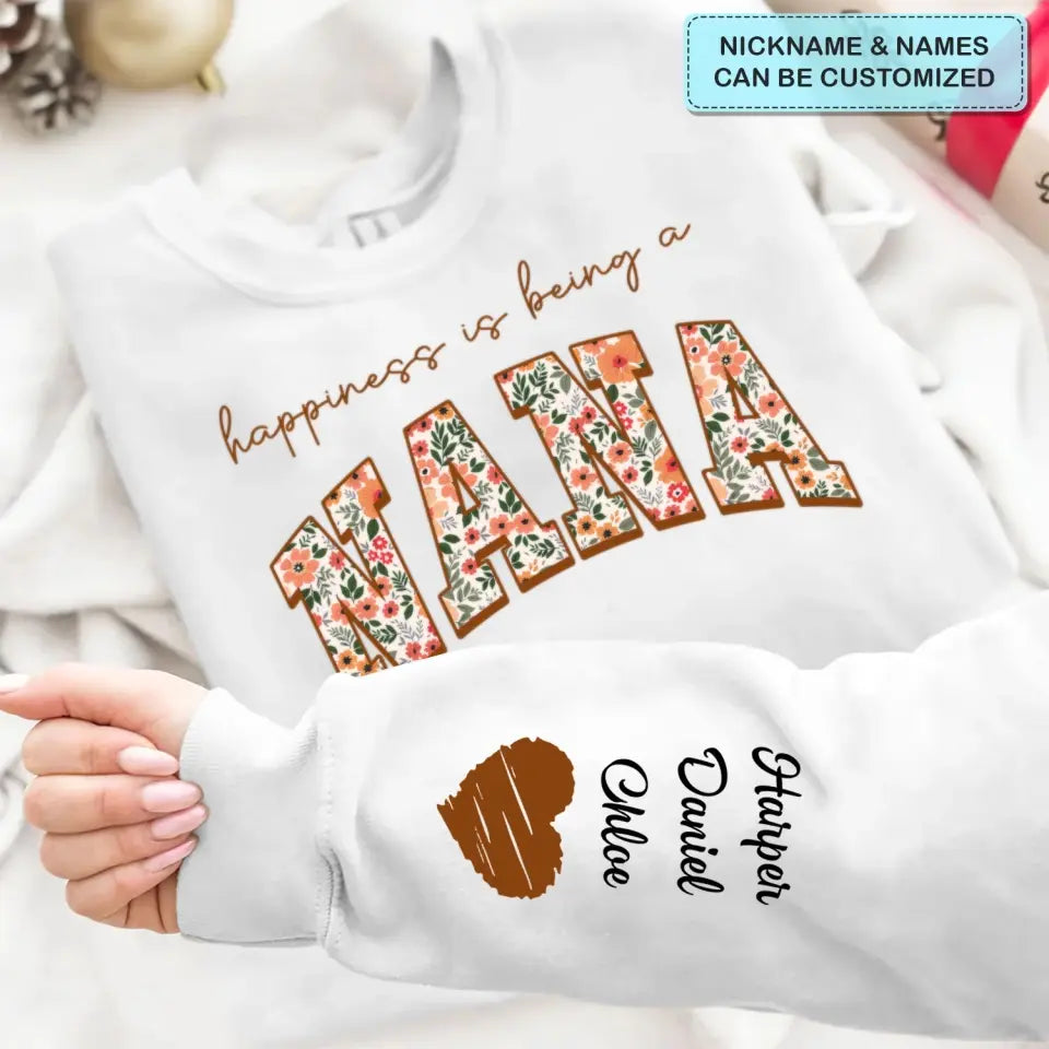 Happiness Is Being A Mama  - Personalized Custom Sweatshirt - Mother's Day Gift For Grandma, Mom, Family Members