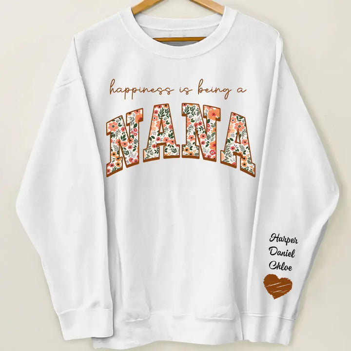 Happiness Is Being A Mama  - Personalized Custom Sweatshirt - Mother's Day Gift For Grandma, Mom, Family Members