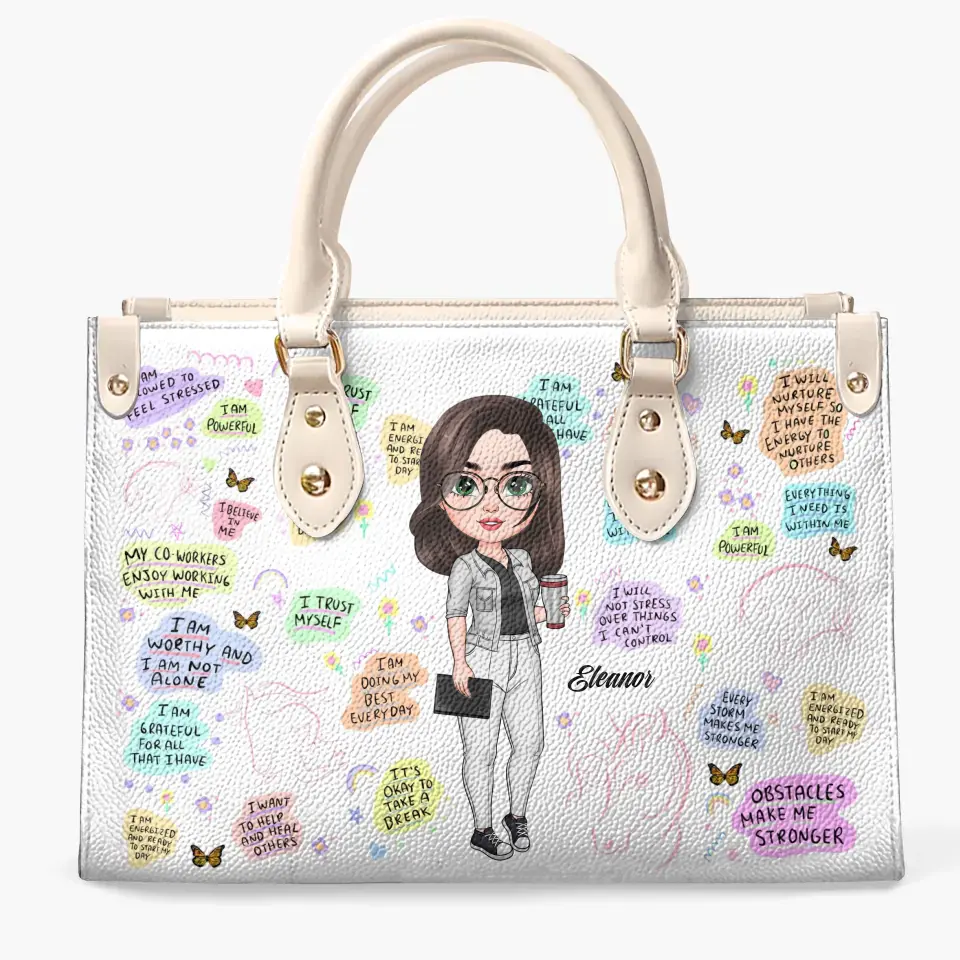 Psychological Therapist - Personalized Custom Leather Bag - Appreciation Gift For Psychologist, Psychological Therapist
