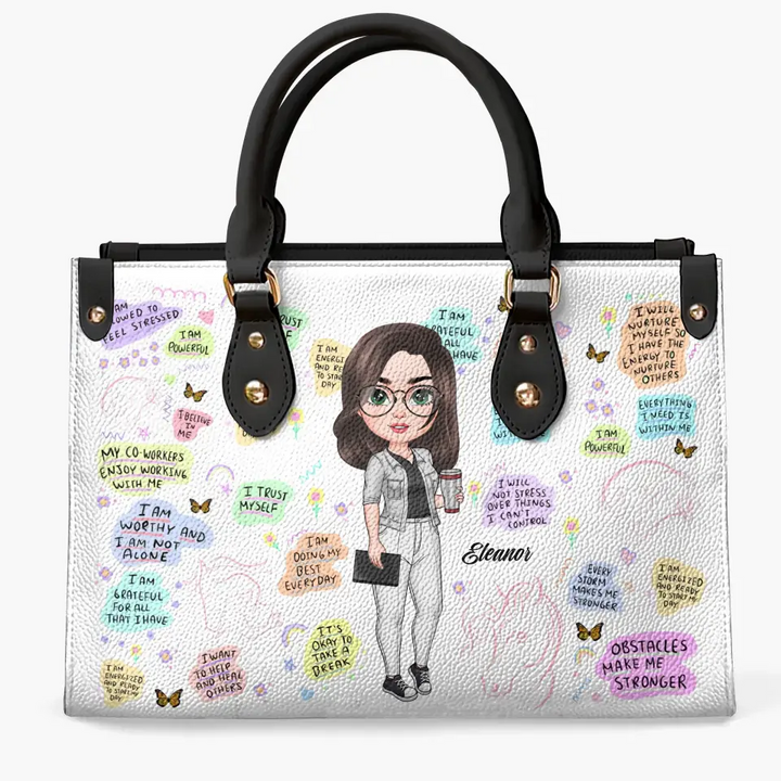 Psychological Therapist - Personalized Custom Leather Bag - Appreciation Gift For Psychologist, Psychological Therapist