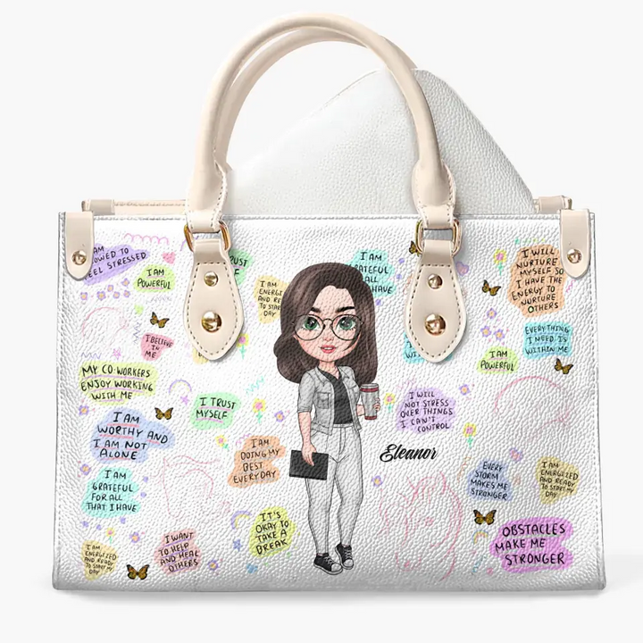 Psychological Therapist - Personalized Custom Leather Bag - Appreciation Gift For Psychologist, Psychological Therapist