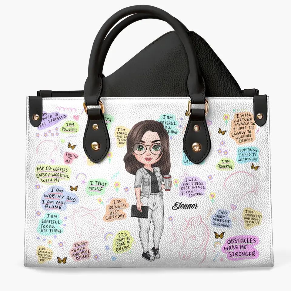 Psychological Therapist - Personalized Custom Leather Bag - Appreciation Gift For Psychologist, Psychological Therapist